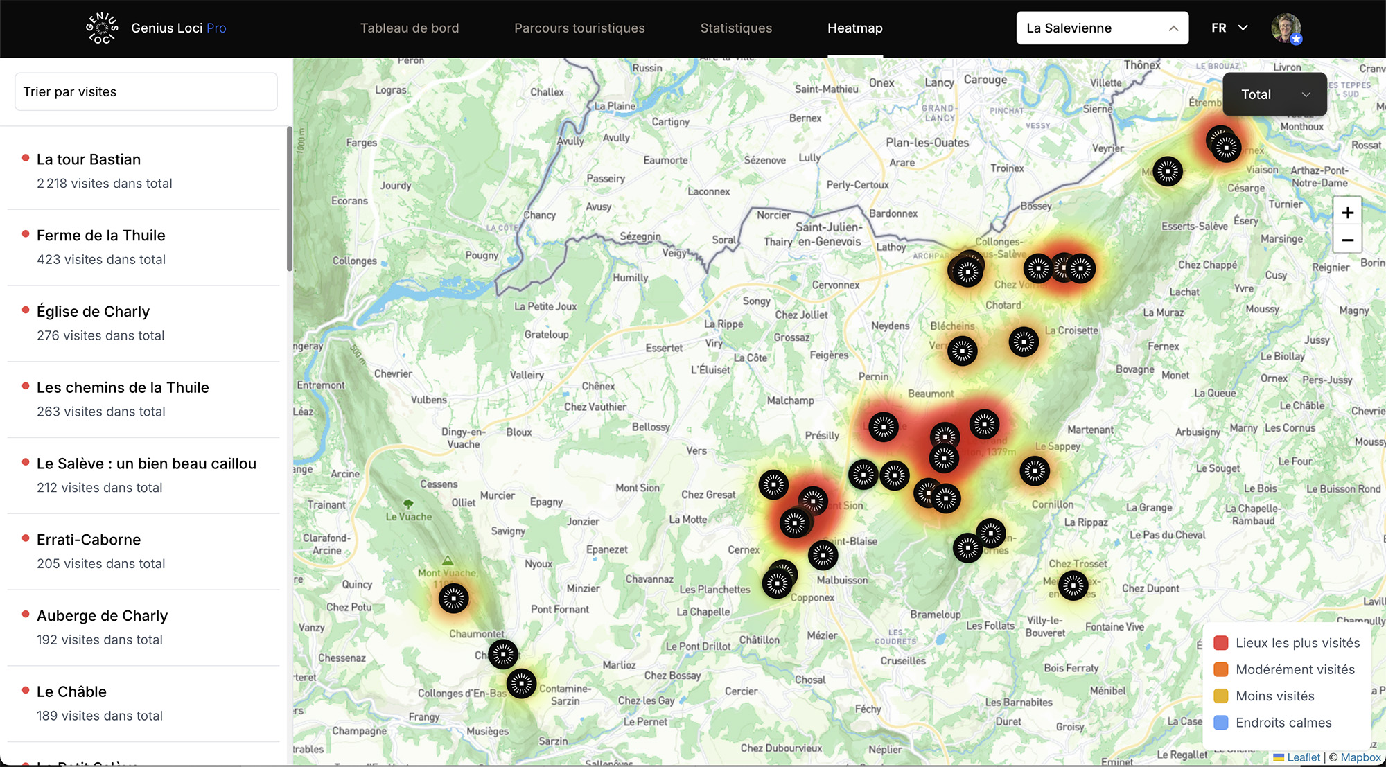 Heatmap region Genius Loci