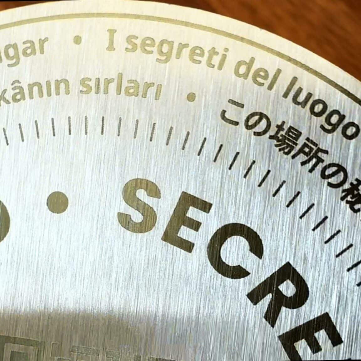 Détail de la médaille Genius Loci en inox brossé